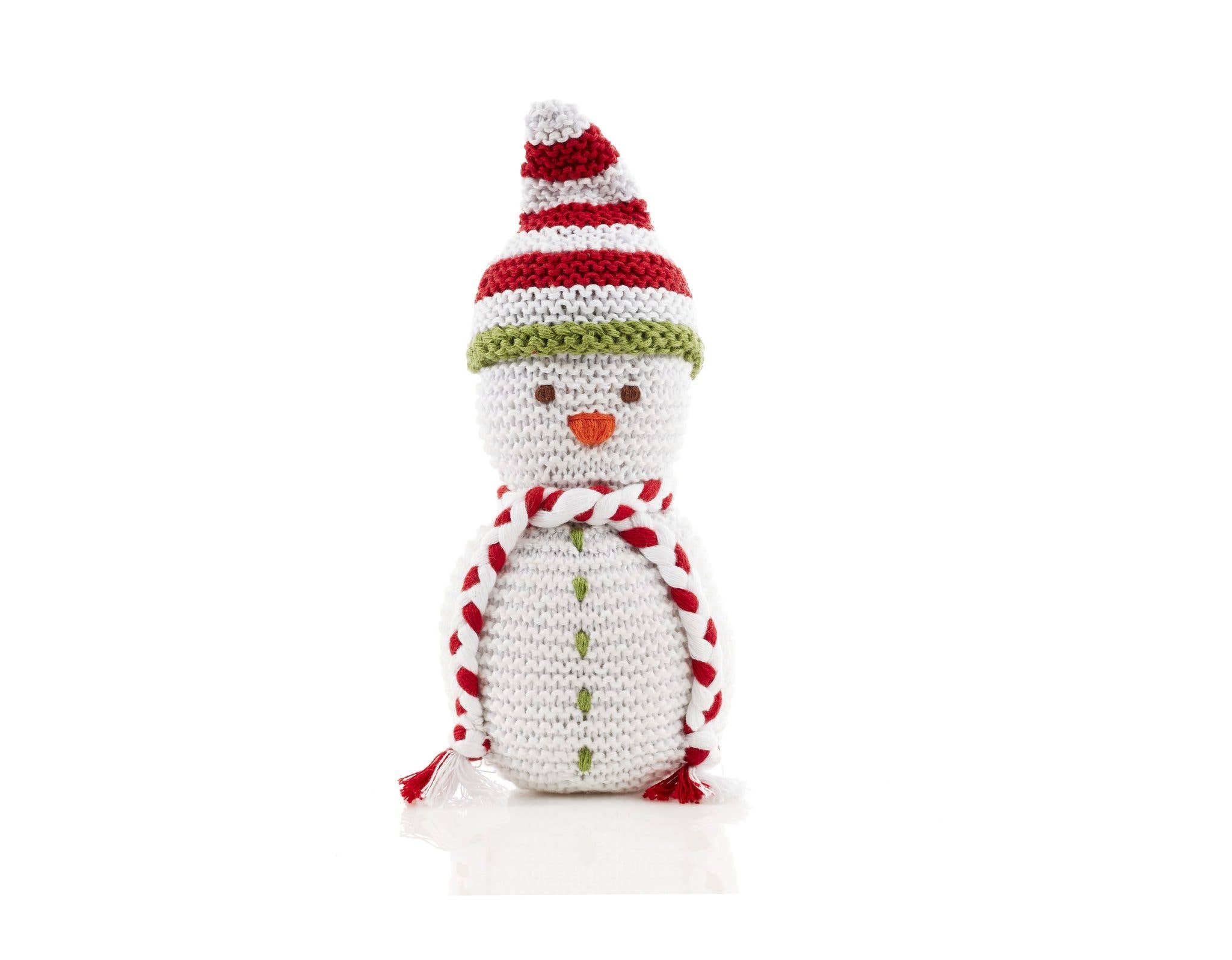 Festive rattle – snowman (crochet)