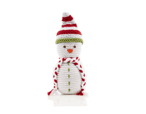 Festive rattle – snowman (crochet)