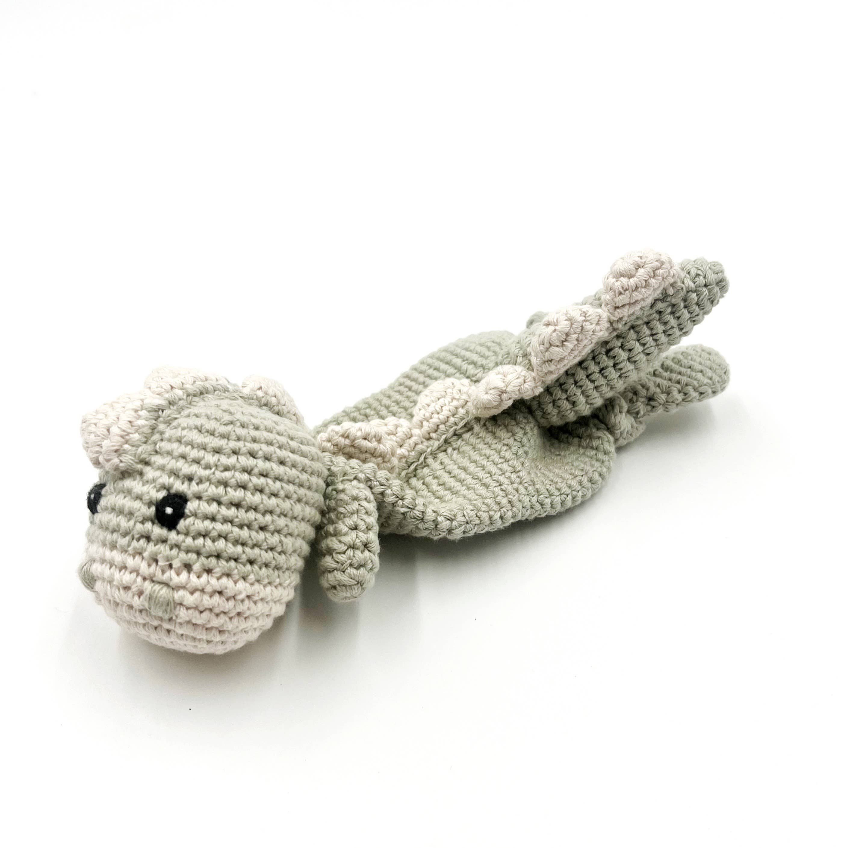 Crochet Baby Toy Dinosaur comforter teal