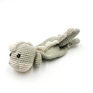 Crochet Baby Toy Dinosaur comforter teal