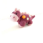 Load image into Gallery viewer, Crochet Baby Toy Dinosaur rattle-steggi soft purple
