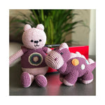 Load image into Gallery viewer, Crochet Baby Toy Dinosaur rattle-steggi soft purple
