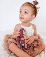 Load image into Gallery viewer, Crochet Baby Toy Dinosaur rattle-steggi soft purple
