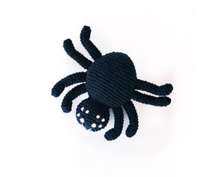 Crochet Baby Toy Spider rattle - black