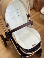 Load image into Gallery viewer, Pure White floral Pram Liner
