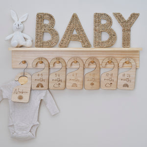 Wooden baby organiser hangers