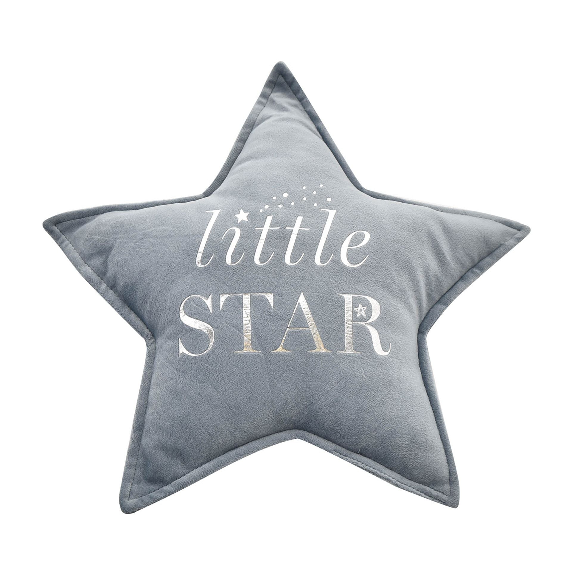 Blue velvet star cushion