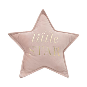 Pink velvet star cushion