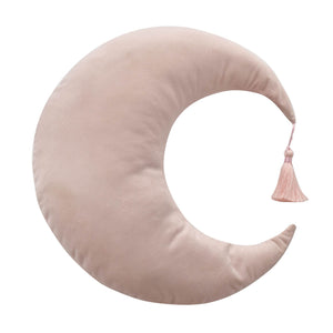 Pink velvet moon cushion