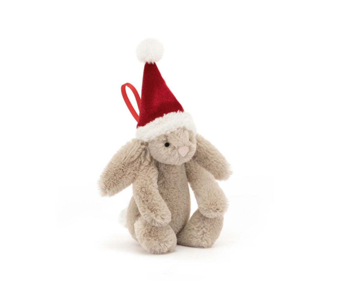 Bashful Christmas bunny decoration