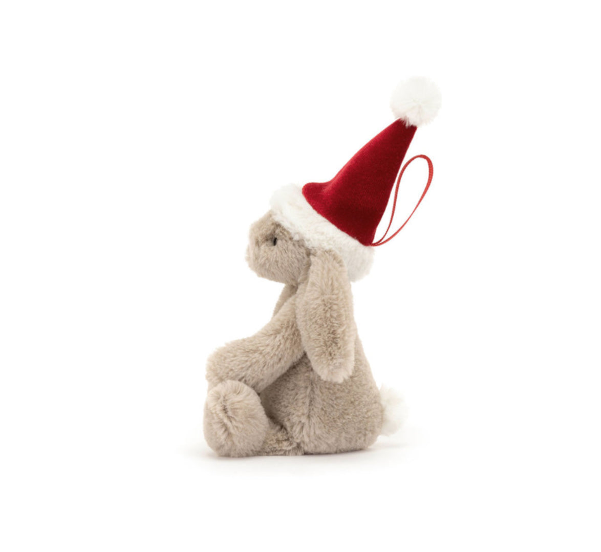 Bashful Christmas bunny decoration