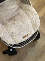 Load image into Gallery viewer, Beige fur buggy/pram liner
