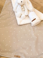 Load image into Gallery viewer, Dainty confetti hearts beige Blanket
