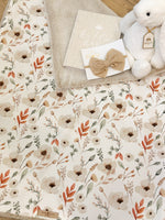 Load image into Gallery viewer, Beige floral blanket
