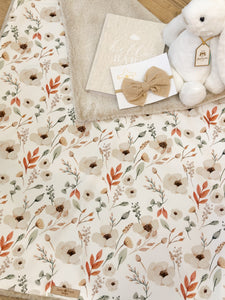 Beige floral blanket