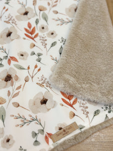 Beige floral blanket