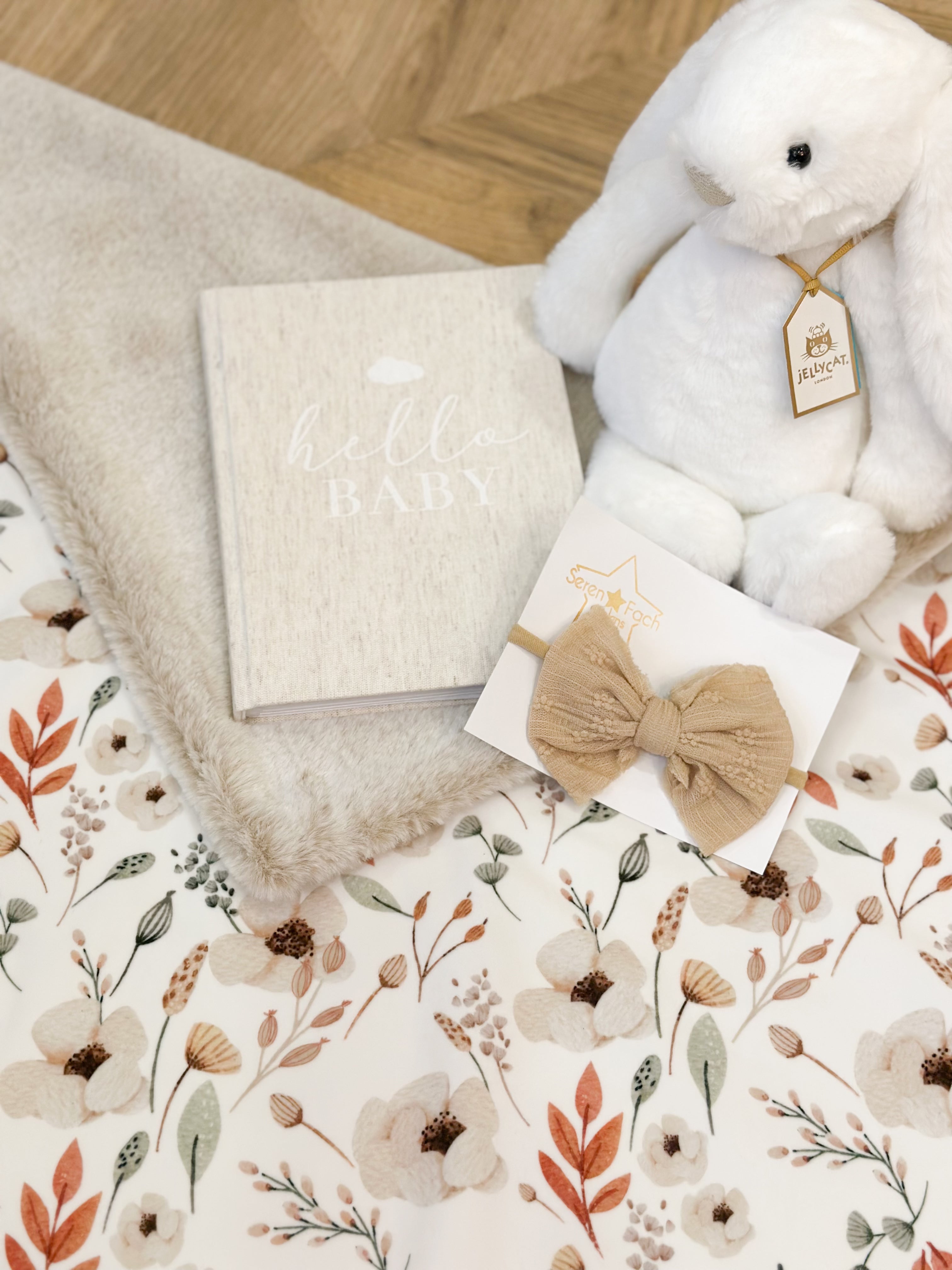 Beige floral blanket