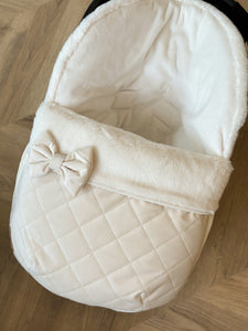 Layback size cream padded Carseat cosytoes