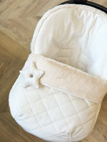 Load image into Gallery viewer, Standard size Beige padded velvet Carseat Cosytoes
