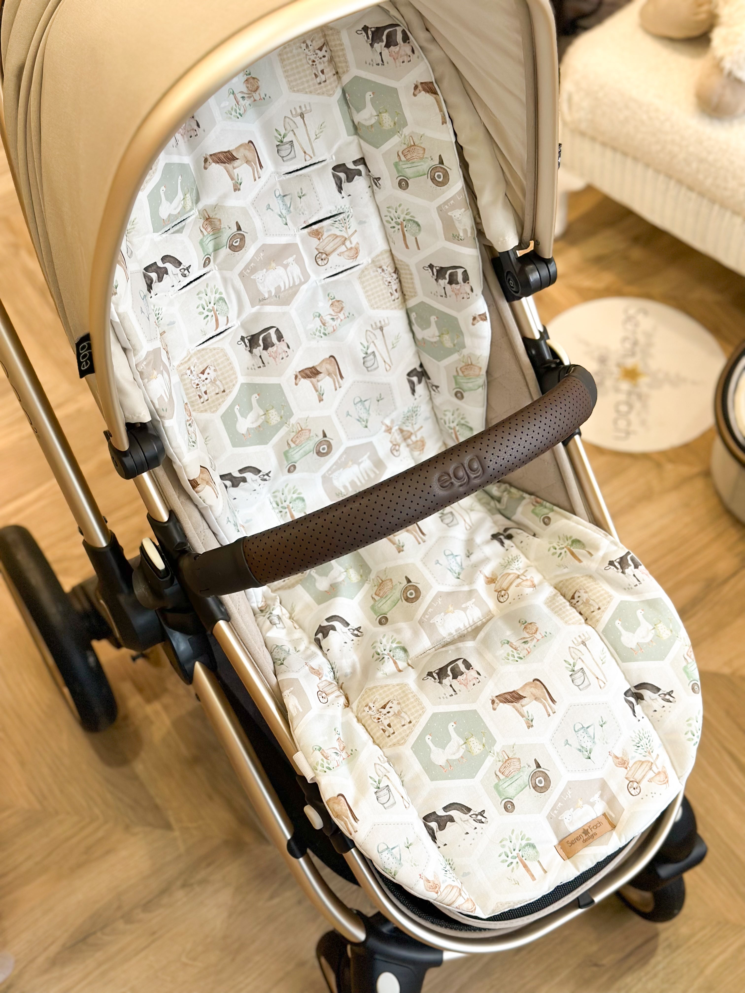 Spring quilted buggy liner