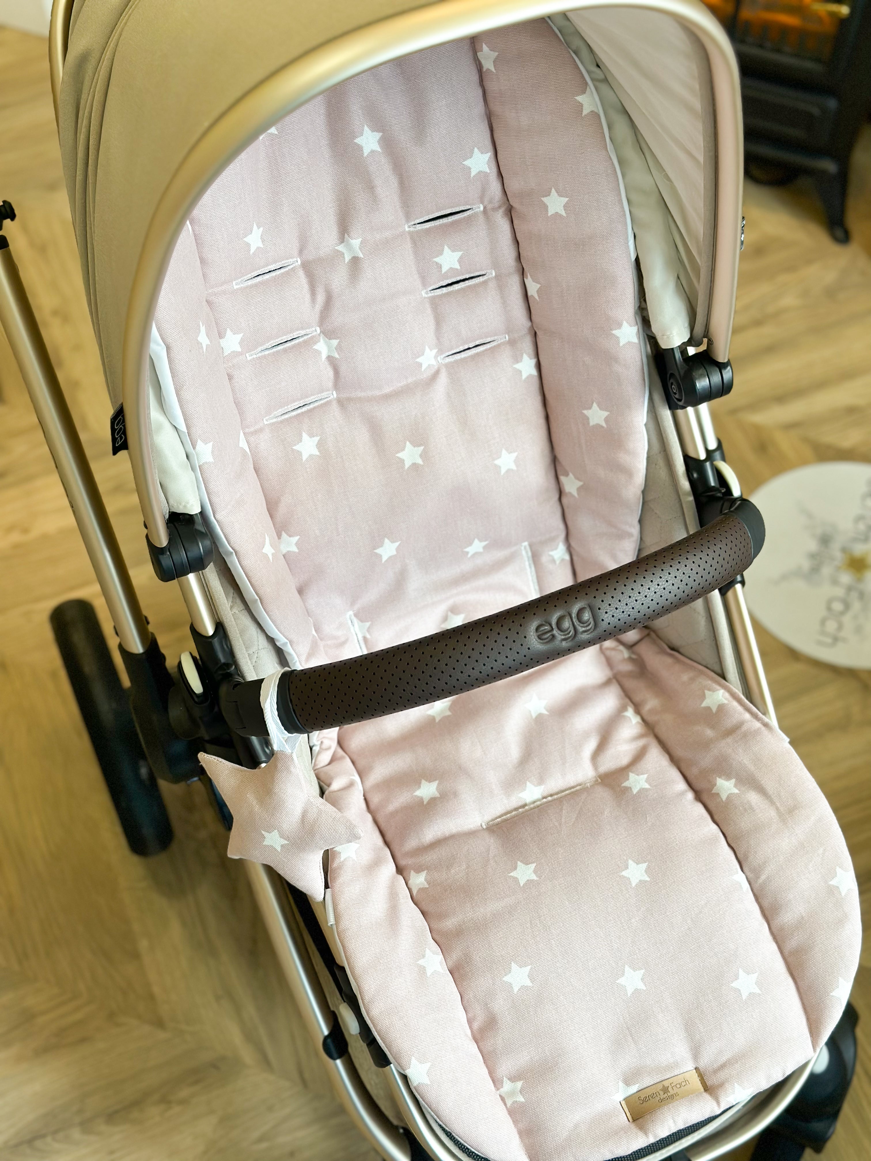 Budget pink star buggy liner