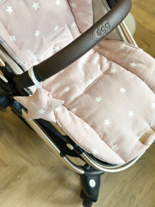 Budget pink star buggy liner