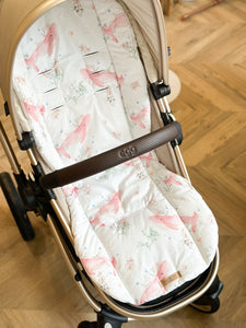 Pink Whale cotton Buggy liner