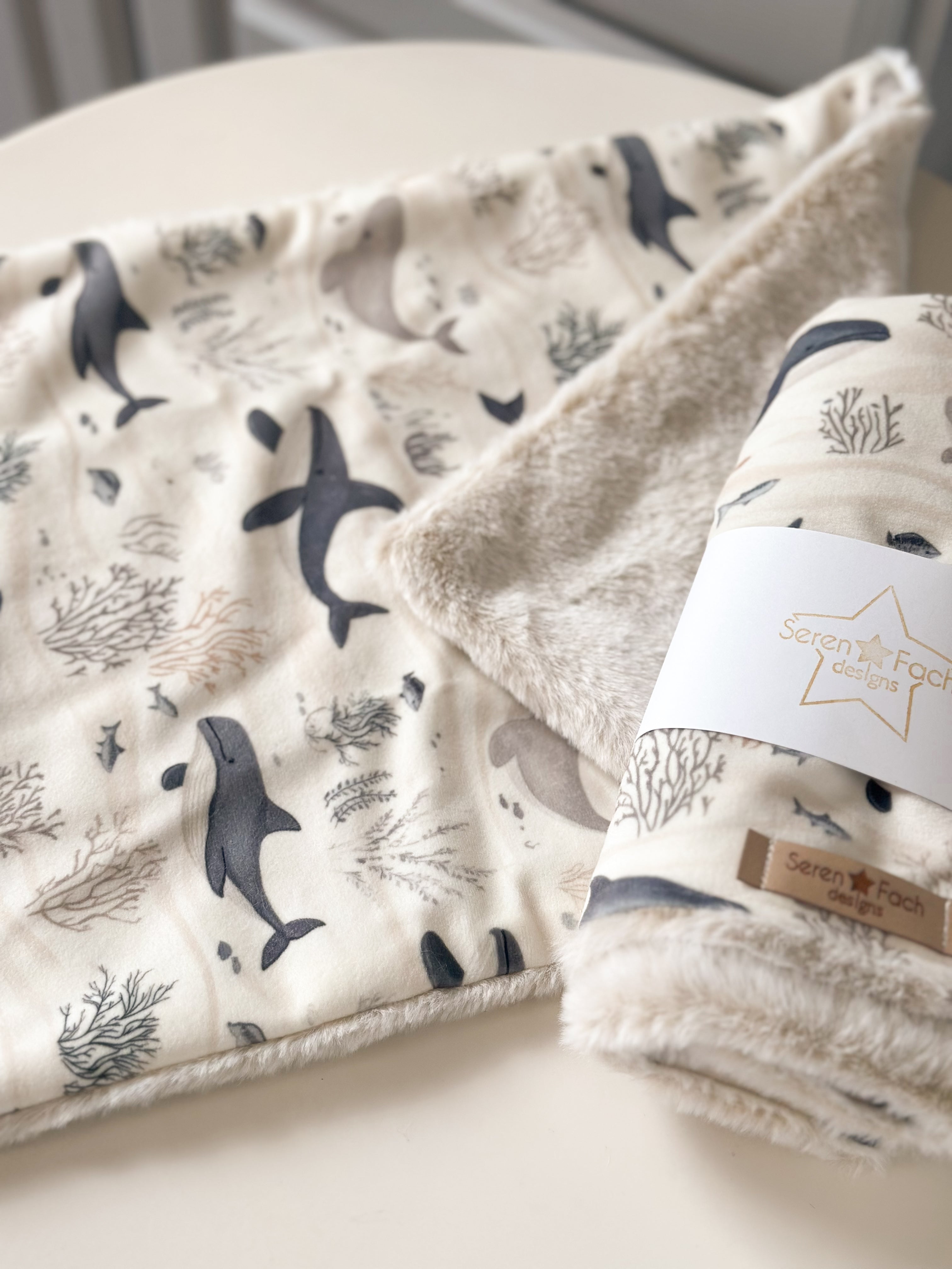 Whale cuddle comforter
