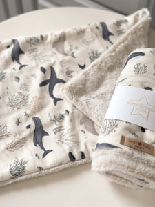 Whale cuddle comforter