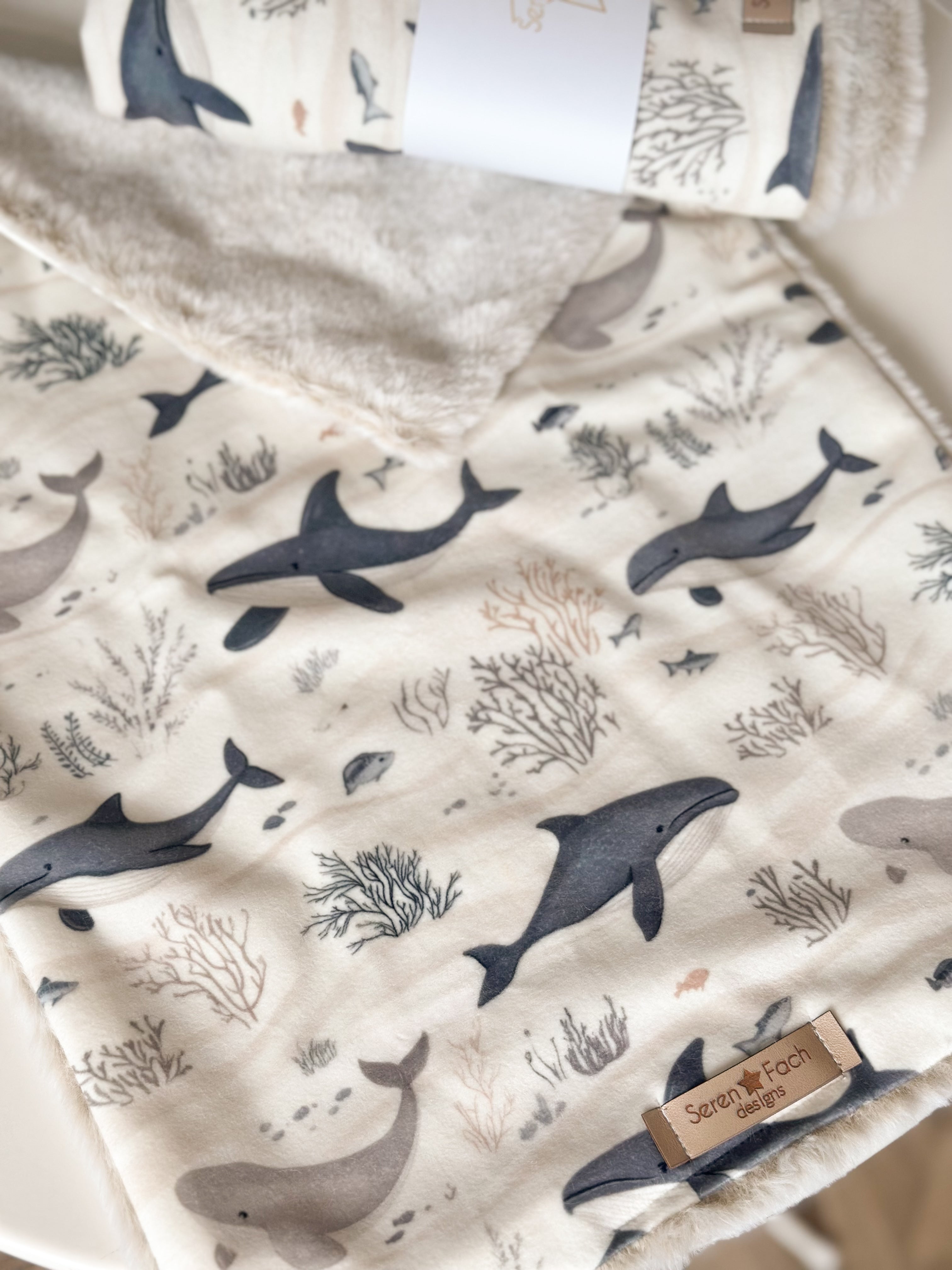 Whale cuddle comforter