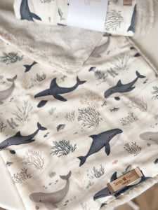 Whale cuddle comforter