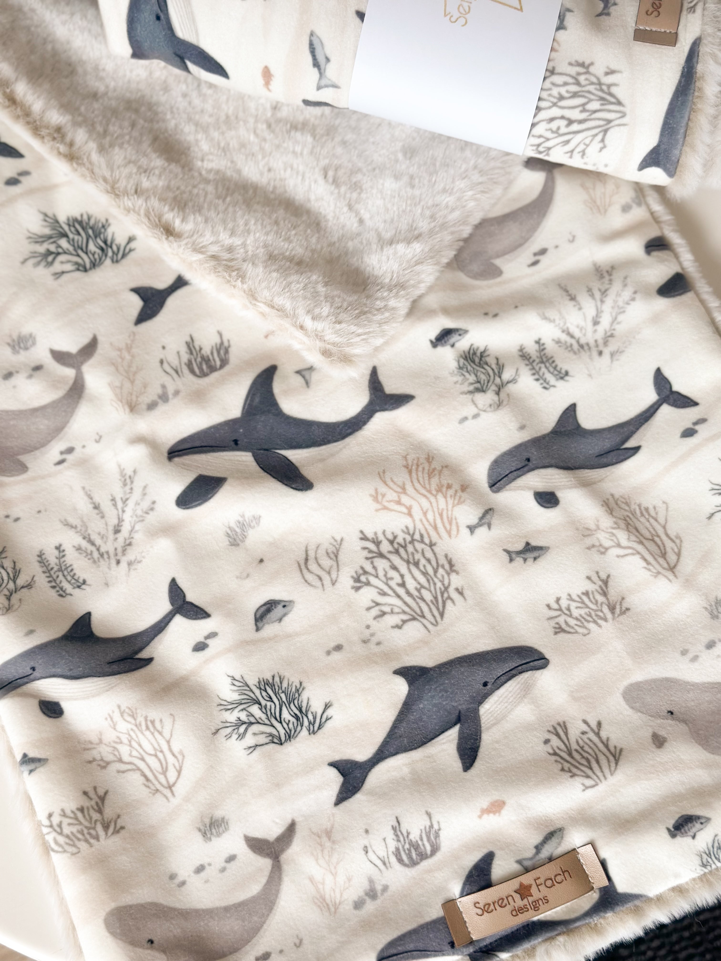 Whale cuddle comforter