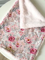 Load image into Gallery viewer, Pink flower cuddle comforter
