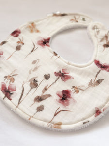 Poppy and bee bib