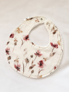 Poppy and bee bib