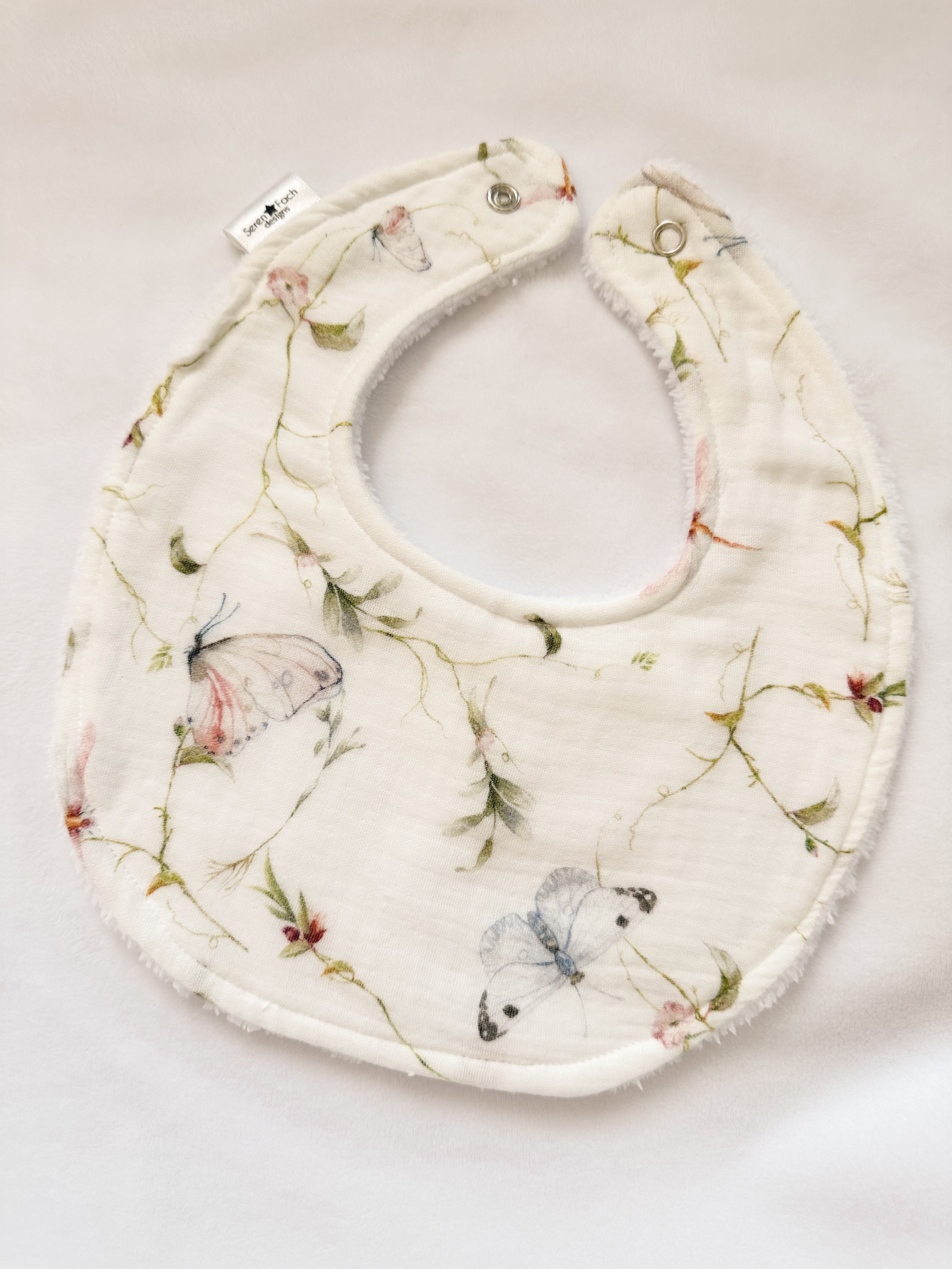 Butterfly muslin bib