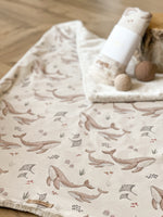 Load image into Gallery viewer, Neutral whale Cream Blanket
