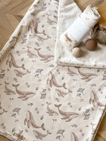 Load image into Gallery viewer, Neutral whale Cream Blanket
