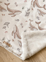 Load image into Gallery viewer, Neutral whale Cream Blanket
