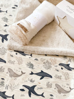 Load image into Gallery viewer, Ocean whale blanket
