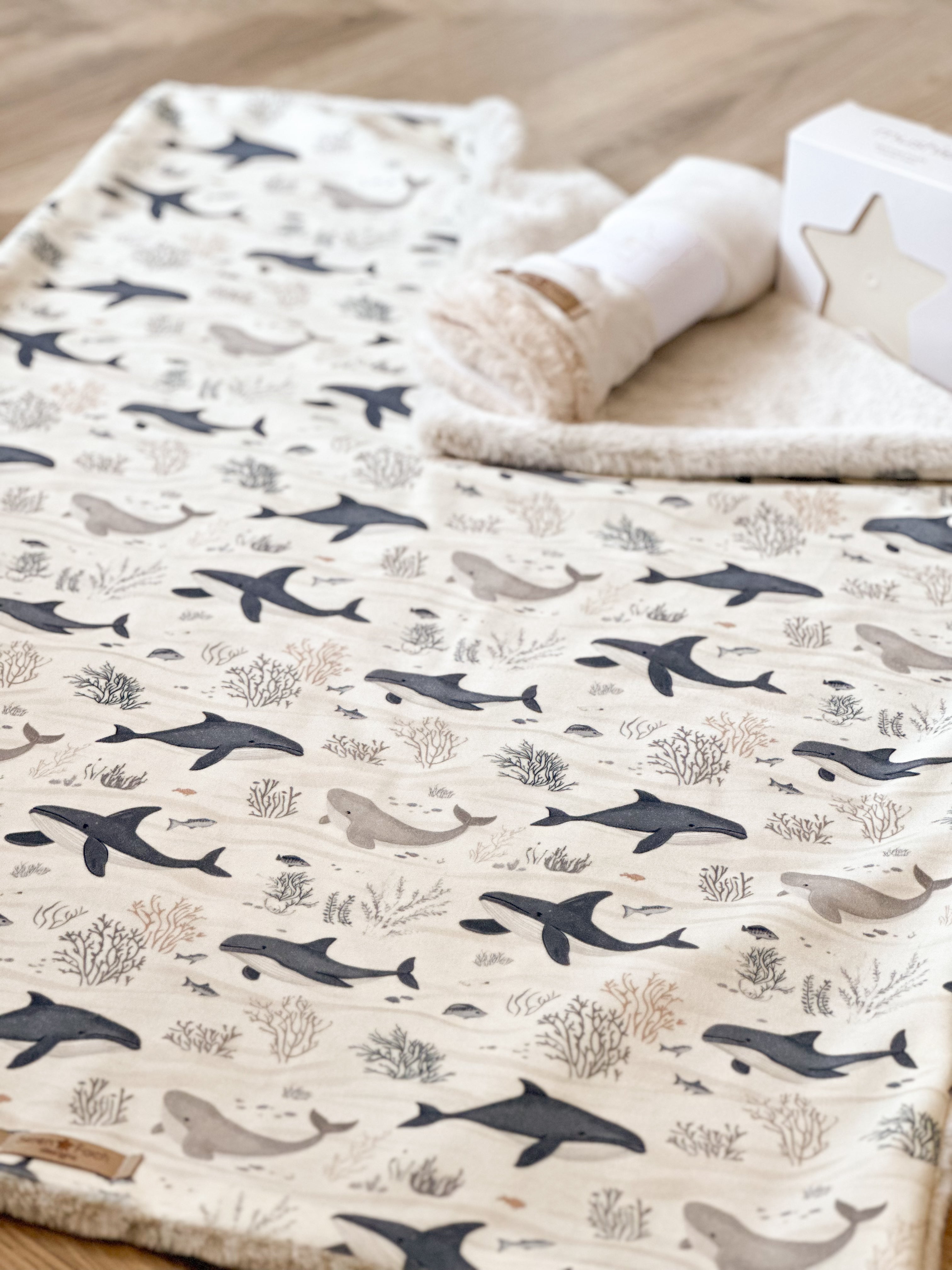 Ocean whale blanket