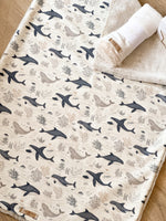 Load image into Gallery viewer, Ocean whale blanket
