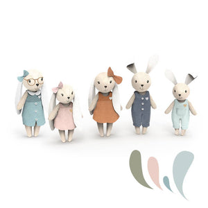 Speedy Monkey Rabbit Family of 4 Characters