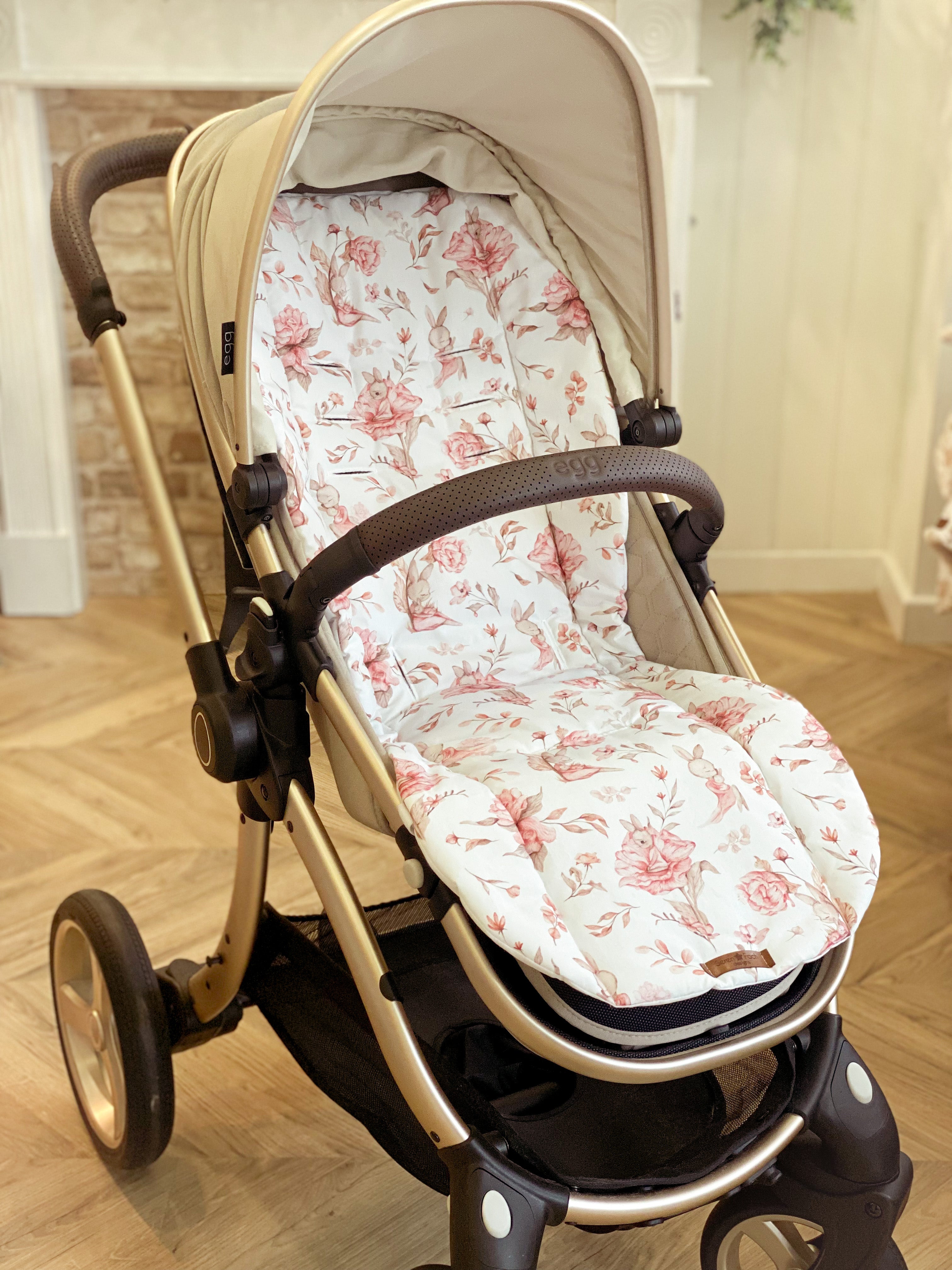 Bunny & Flowers buggy/pram Liner