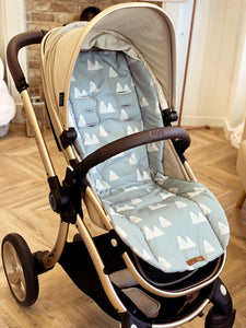 Mountain peaks light blue buggy liner