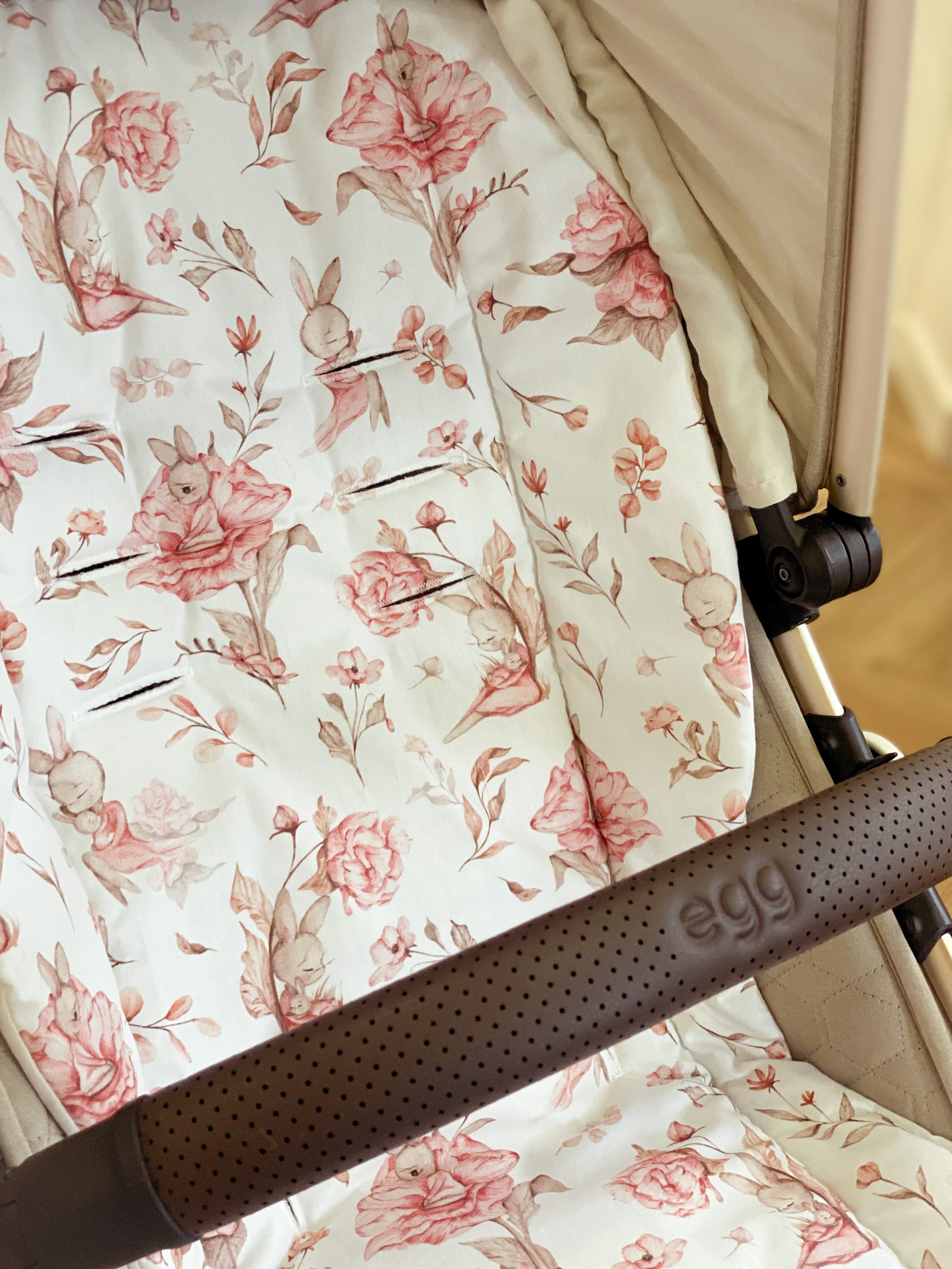 Bunny & Flowers buggy/pram Liner