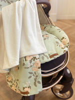 Load image into Gallery viewer, Set green floral Liner &amp; Blanket
