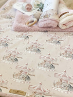 Load image into Gallery viewer, Pink carousel Lux blanket
