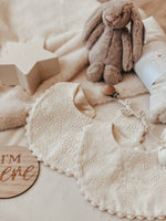 Load image into Gallery viewer, Fancy floral Ivory embroidered Bib
