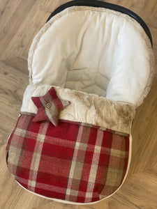 Red tartan Carseat cosytoes